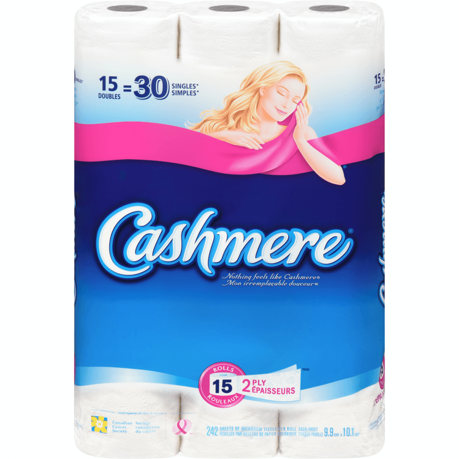 Papier hygiénique cashmere, 15=30 rouleaux, spongetowels, 3=6 rouleaux ou mouchoirs scotties, 9x100 feuilles