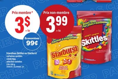 Friandises skittles ou starburst | candy bag, 235-320 g