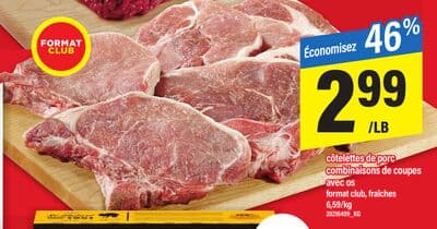 Côtelettes de longe de porc