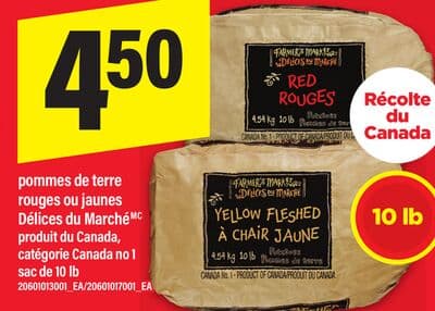 Pommes de terre rouges ou jaunes