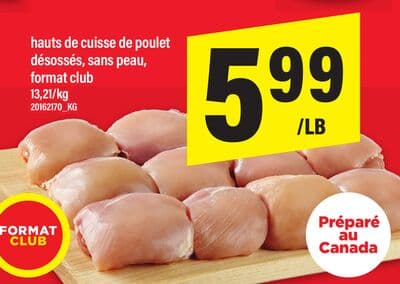 Hauts de cuisse de poulet sans os
