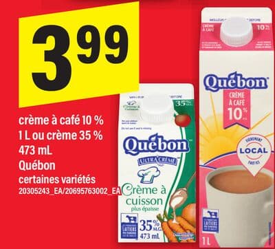 Crème à cuisson 35 % Québon