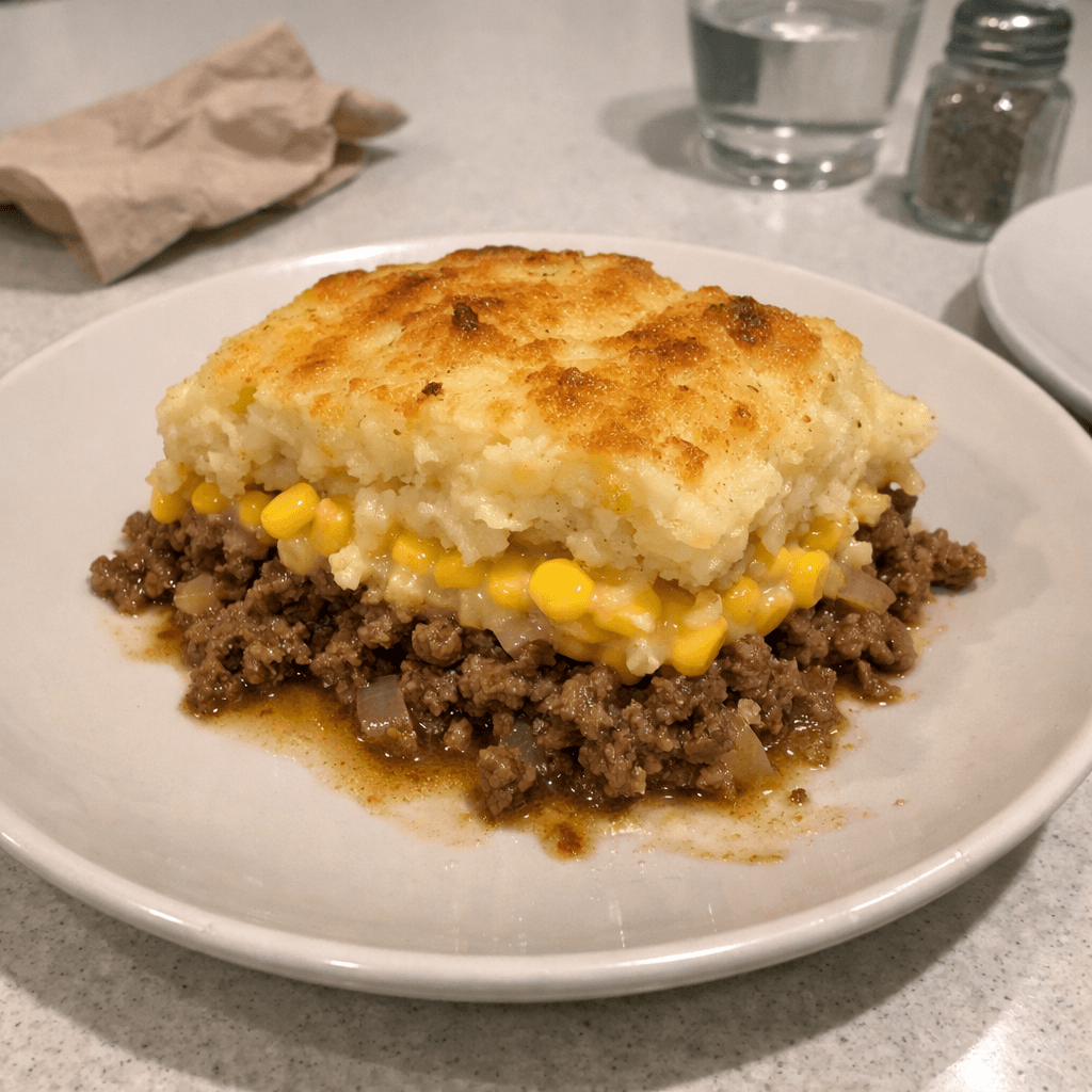 Pâté chinois classique au bœuf haché nourri à l'herbe